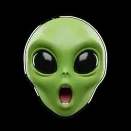 AI-generated 3D emote (Alien) for Twitch, Discord & 7TV